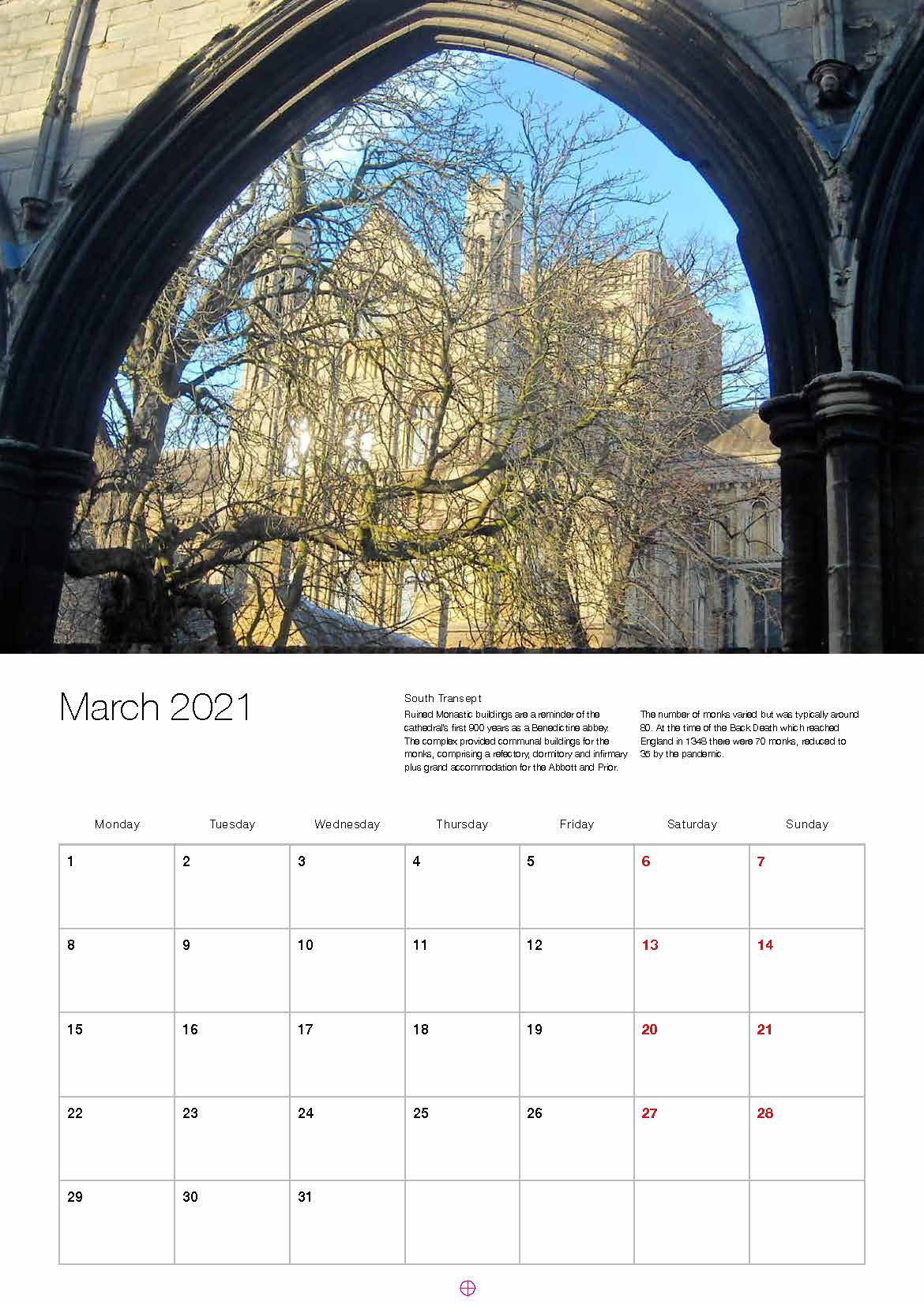The 2021 Cathedral calendar goes on sale Peterborough Cathedral